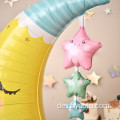 Party Baby Moon Star 3D -Folienballons mit Basis
